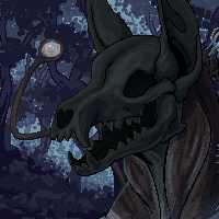 animated pixel icon with static complex background